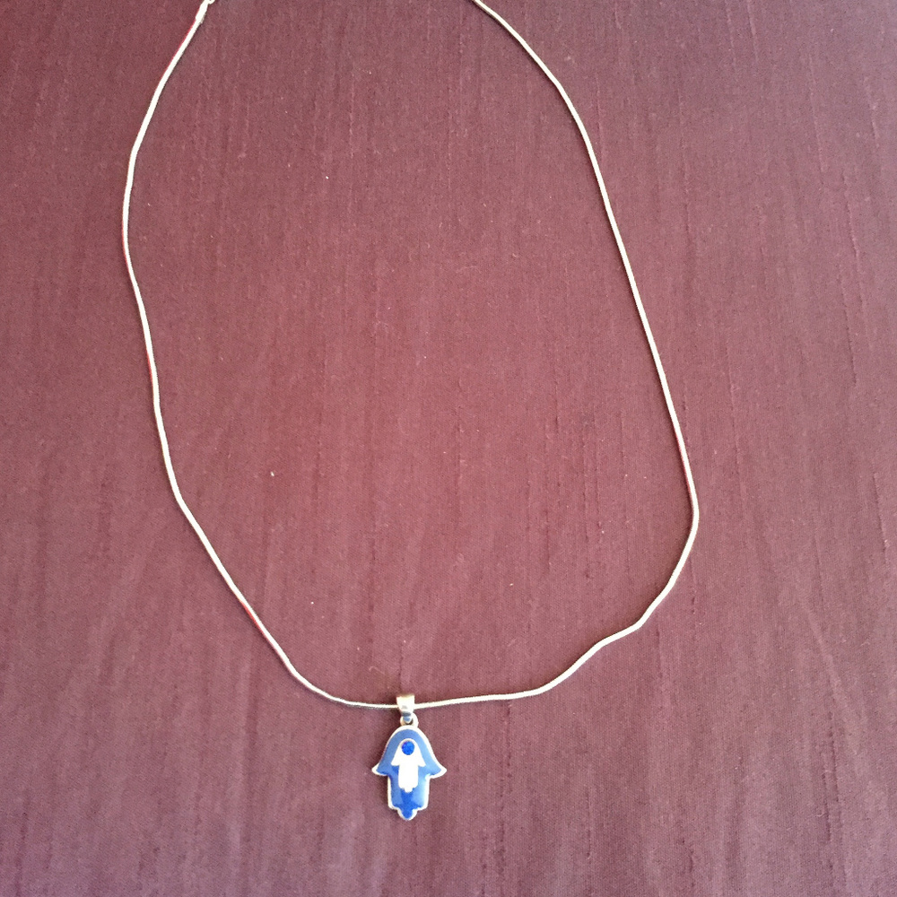 Silver Evil Eye 'Hamsa' Necklace